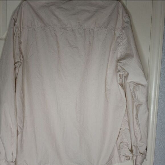 H & M Relaxed Fit Long Sleeve Pockets Lightweight Cotton Shirt/Jacket Ivory SZ L - Picture 5 of 7